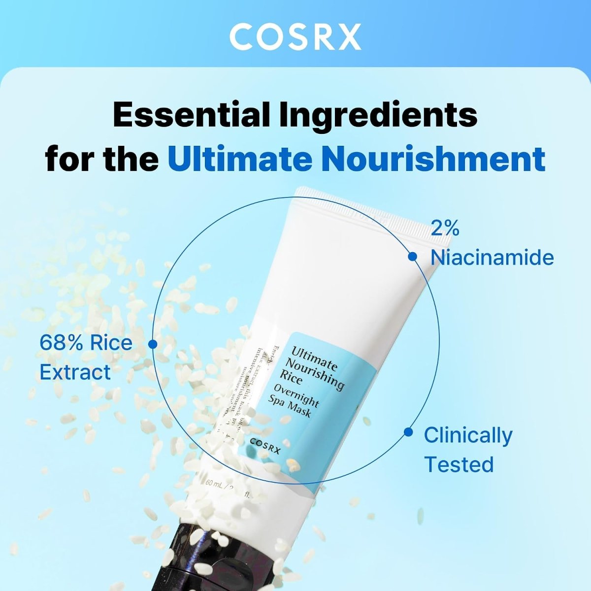 COSRX Ultimate Nourishing Rice Overnight Spa Mask 60ml Lakinza K-beauty