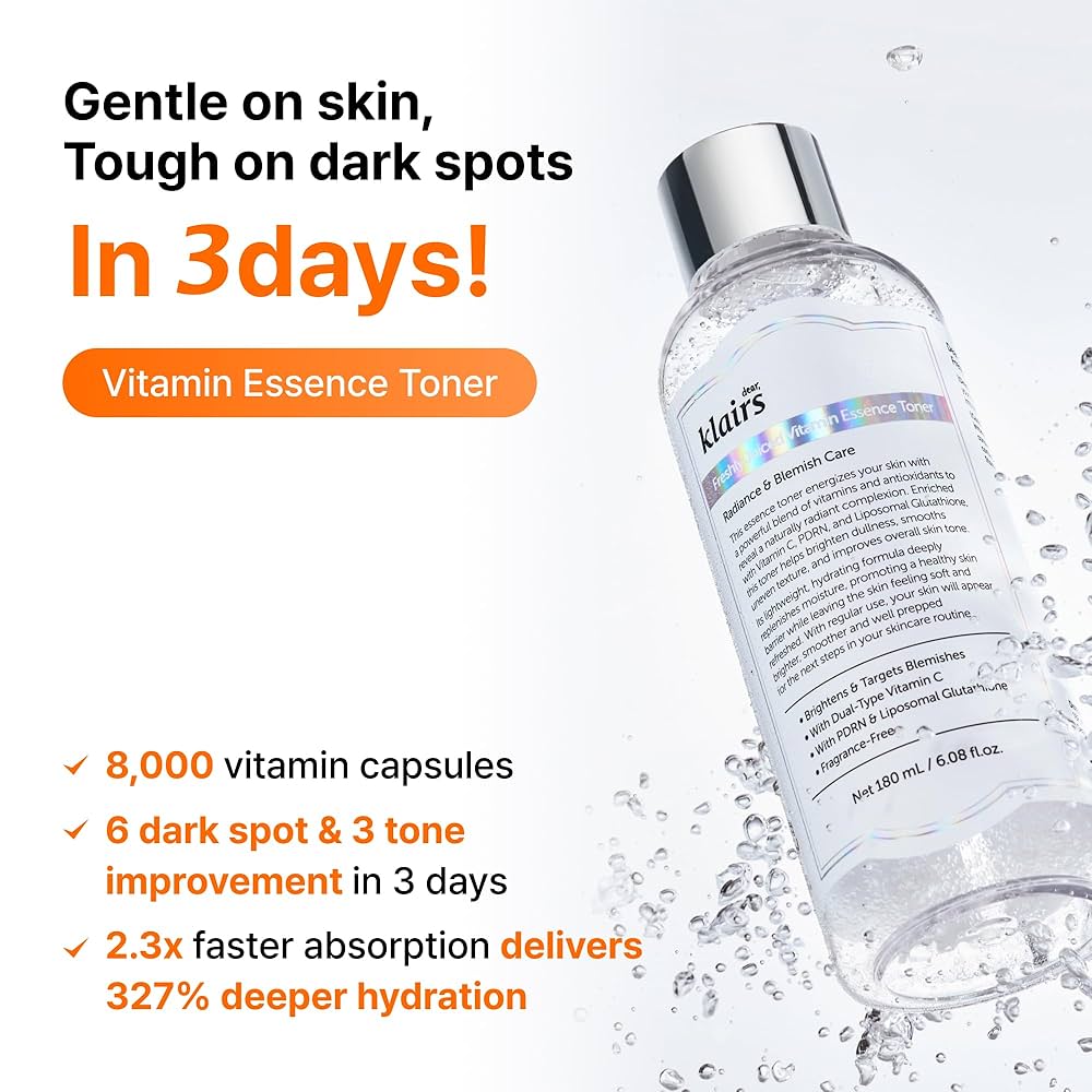 Dear, Klairs Freshly Juiced Vitamin Essence Toner 180ml | Lakinza K - beauty Canada