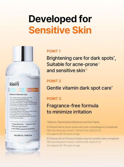 Dear, Klairs Freshly Juiced Vitamin Essence Toner 180ml Lakinza K-beauty