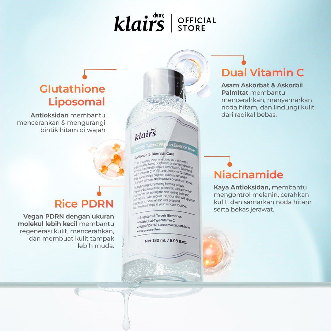 Dear, Klairs Freshly Juiced Vitamin Essence Toner 180ml Lakinza K-beauty