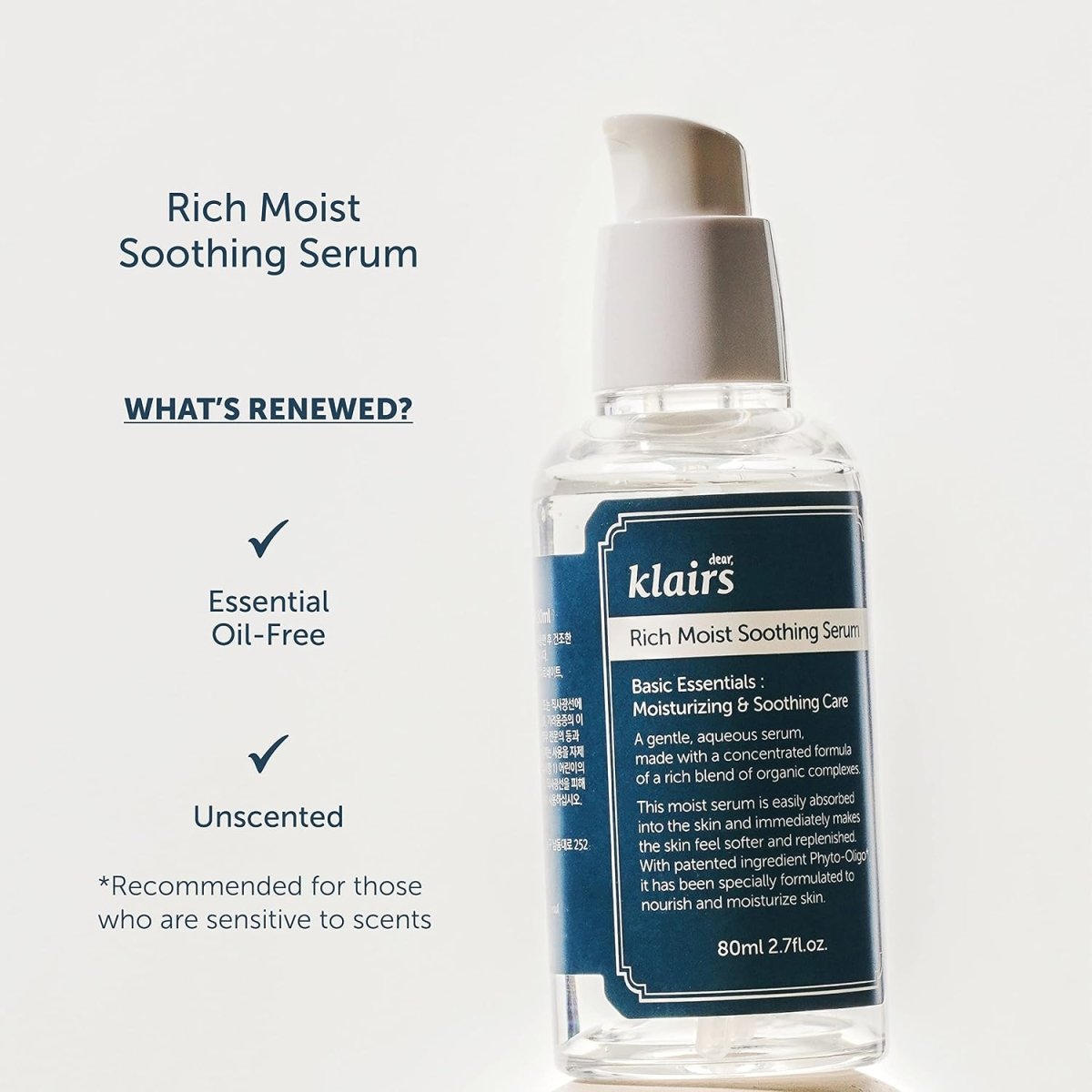 Dear, Klairs Rich Moist Soothing Serum 80ml Lakinza K-beauty