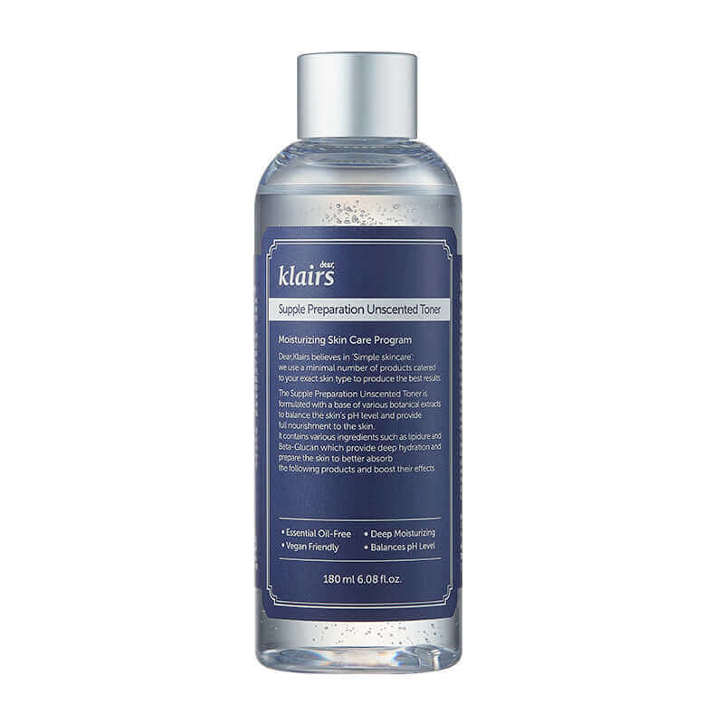 Dear, Klairs Supple Preparation Unscented Toner 180ml Lakinza K-beauty