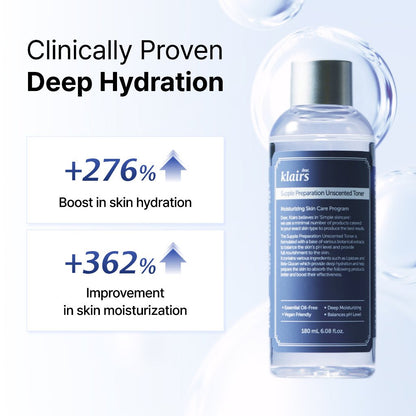 Dear, Klairs Supple Preparation Unscented Toner 180ml | Lakinza K - beauty Canada