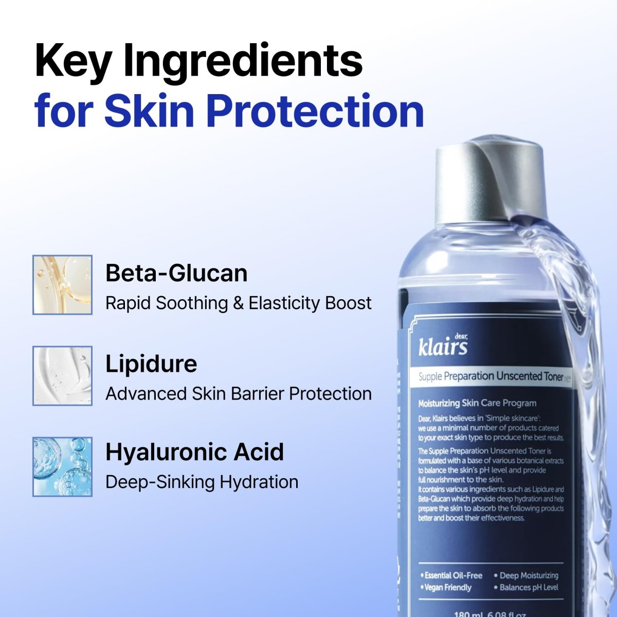 Dear, Klairs Supple Preparation Unscented Toner 180ml | Lakinza K - beauty Canada