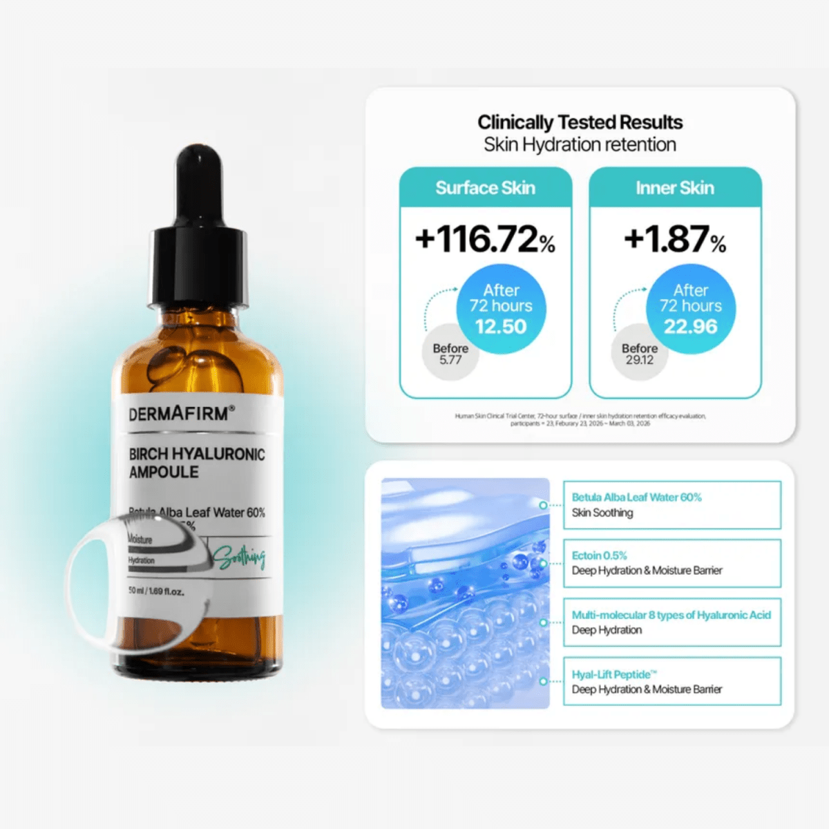 Dermafirm Birch Hyal Ampoule 50ml Lakinza K-beauty