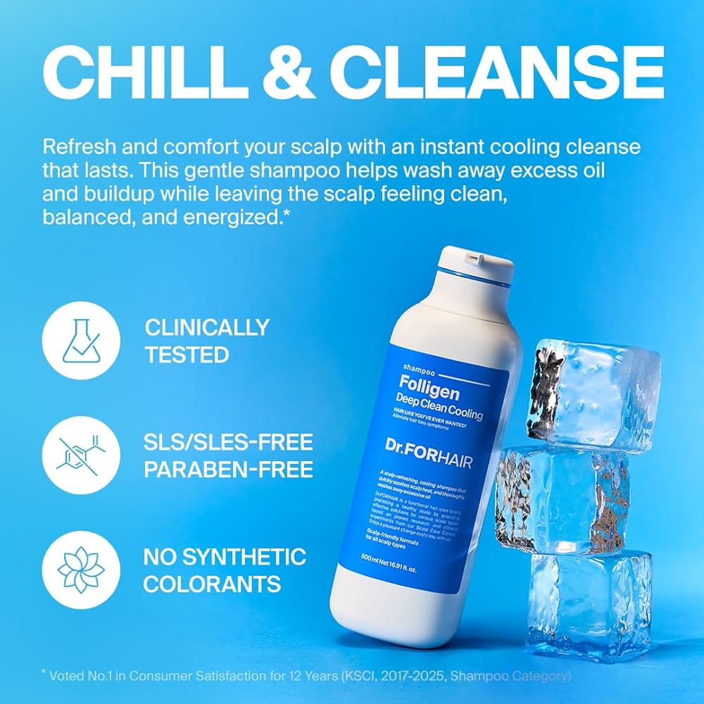 Dr.FORHAIR Folligen Deep Clean Cooling Shampoo 500ml Lakinza K-beauty