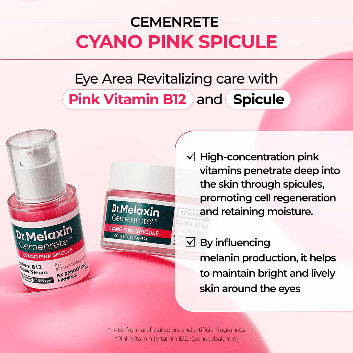 Dr.Melaxin Cemenrete Cyano Pink Spicule Serum 30ml Lakinza K-beauty