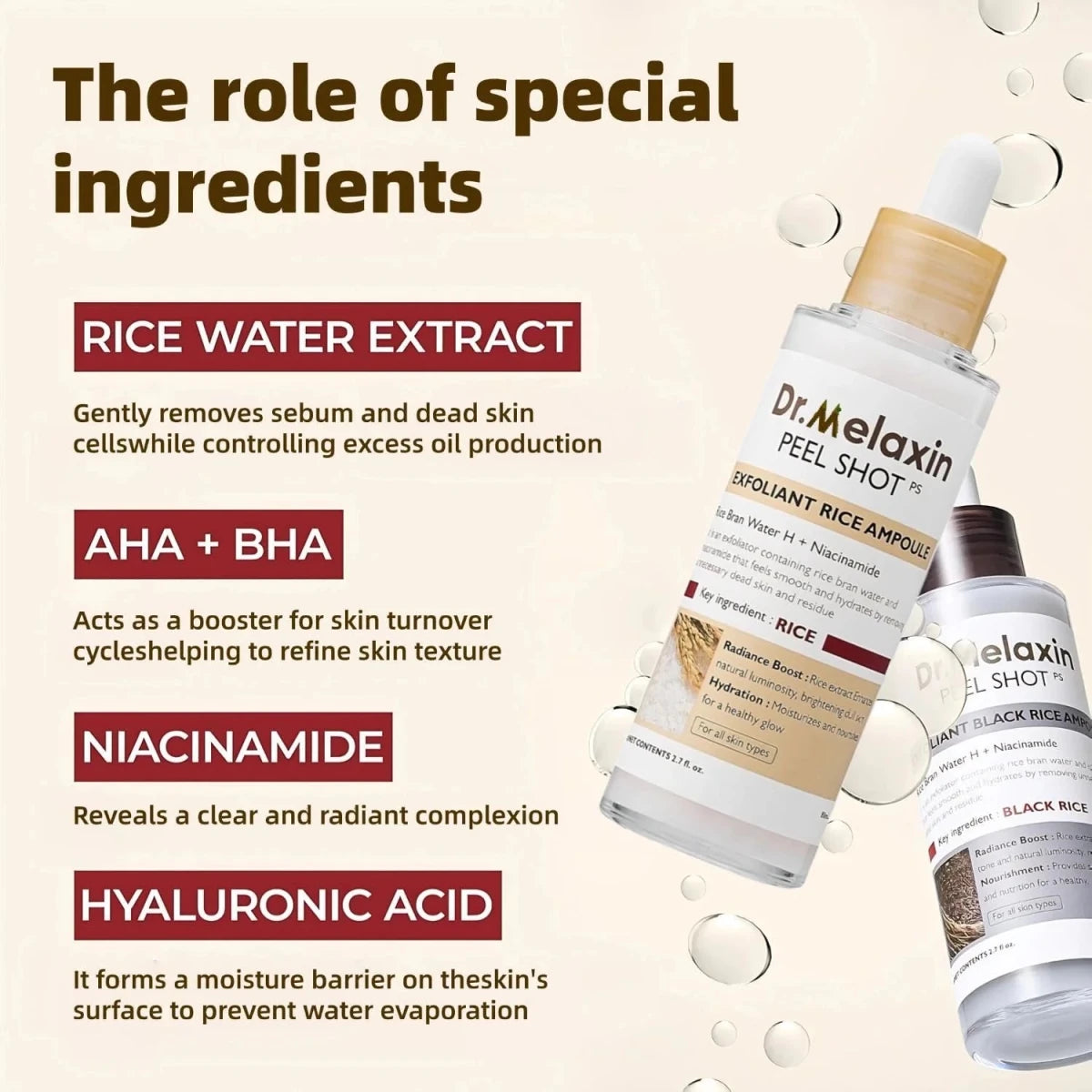 Dr.Melaxin Peel Shot Exfoliating White Rice Ampoule 80ml | Lakinza K - beauty Canada