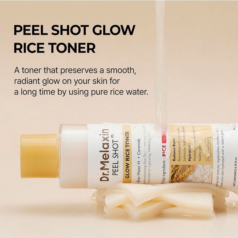 Dr.Melaxin Peel Shot Glow White Rice Toner 200ml | Lakinza K - beauty Canada