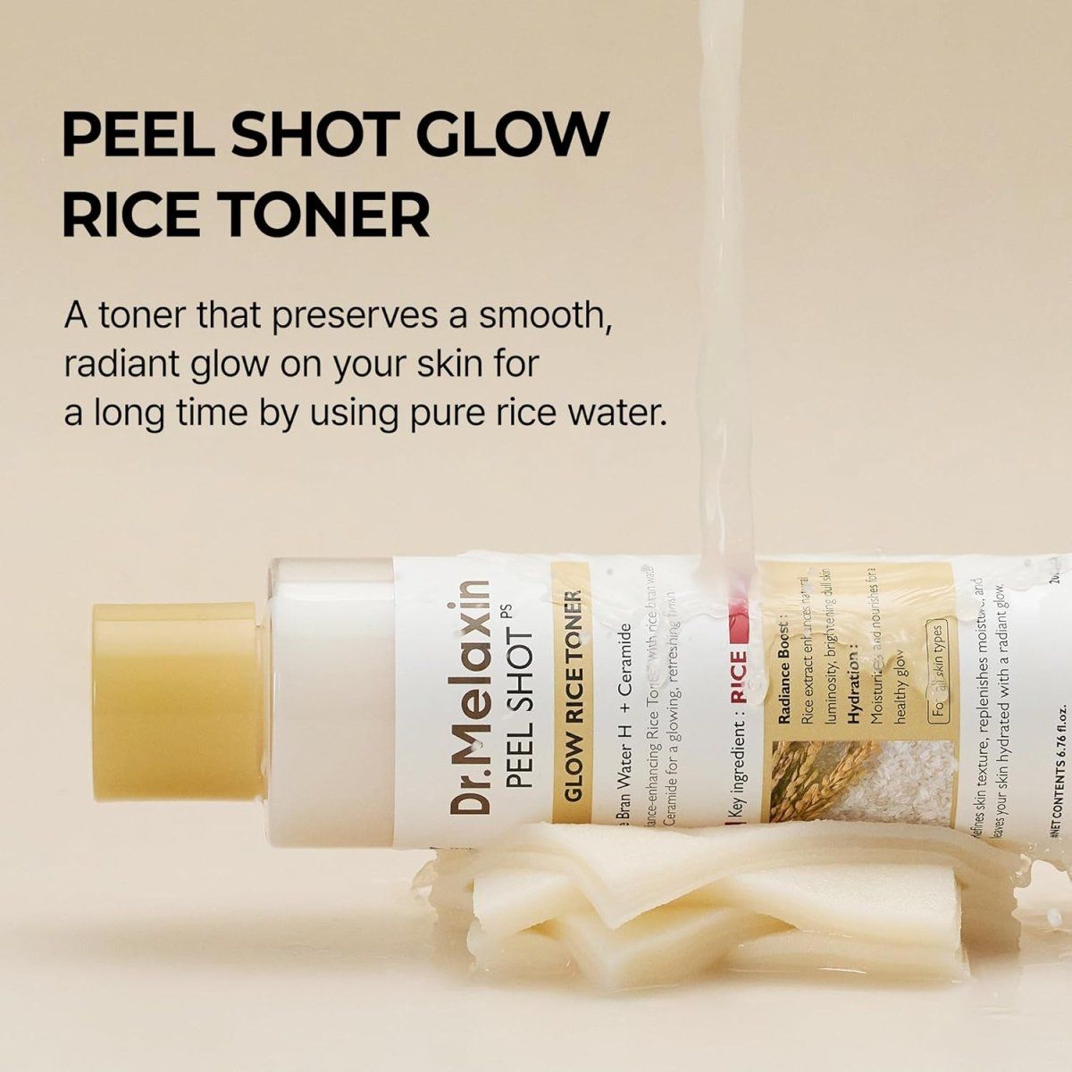 Dr.Melaxin Peel Shot Glow White Rice Toner 200ml Lakinza K-beauty