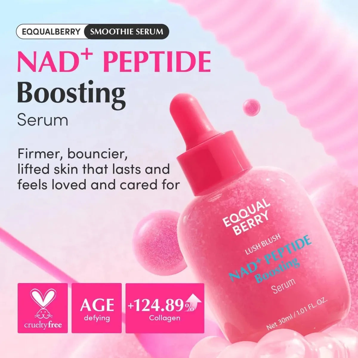 Eqqualberry NAD+ Peptide Boosting Serum 30ml Lakinza K-beauty