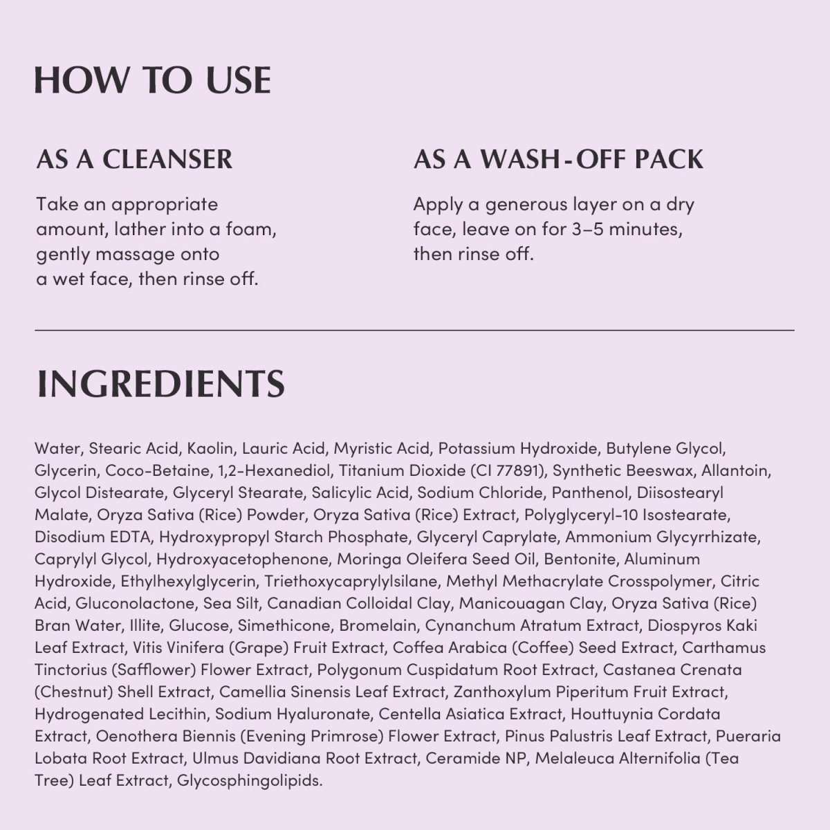 Eqqualberry Purple Rice Pore Purifying Pack Cleanser 130g Lakinza K-beauty