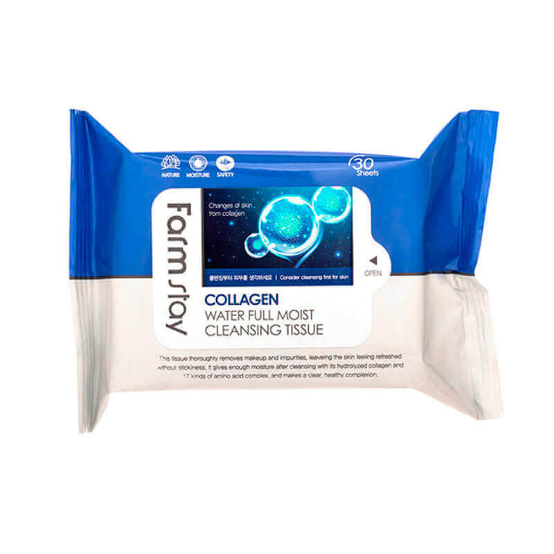 Farm Stay Collagen Water Full Moist Cleansing Tissue 30 sheets Lakinza K-beauty