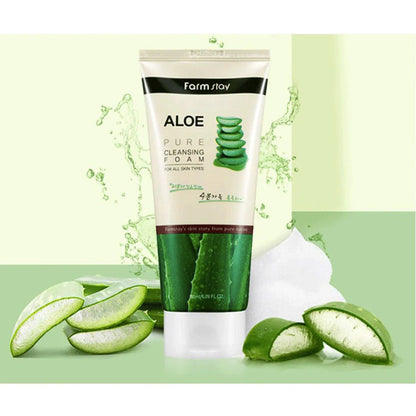 Farm stay Pure Cleansing Foam Aloe 180ml | Lakinza K - beauty Canada