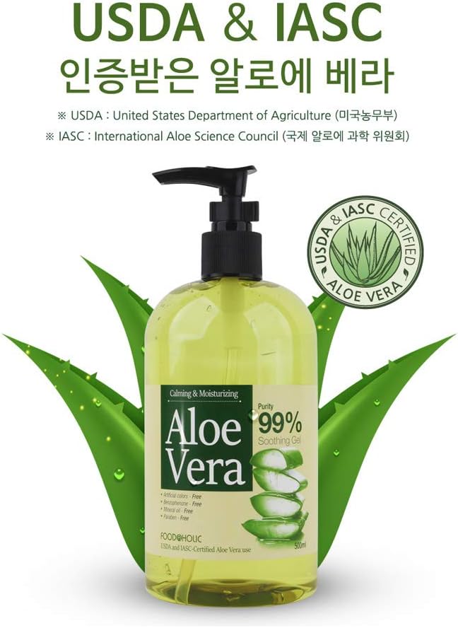 Foodaholic Calming and Moisturizing Aloe Vera Soothing Gel 500ml Lakinza K-beauty