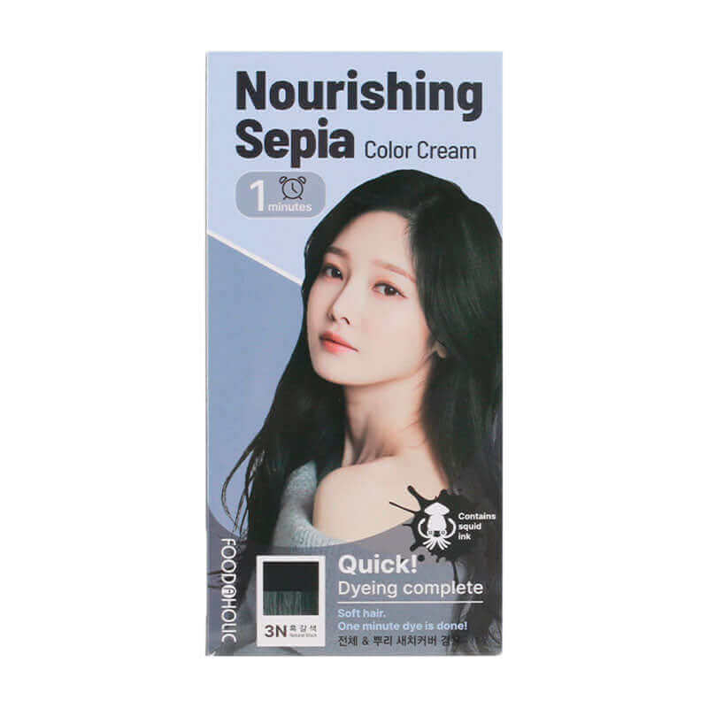 Foodaholic Nourishing Sepia Color Cream 1min 3N Natural Black 60g Lakinza K-beauty