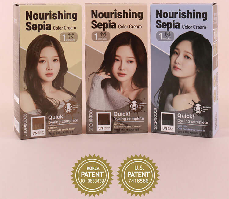 Foodaholic Nourishing Sepia Color Cream 1min 5N Dark Brown 60g Lakinza K-beauty