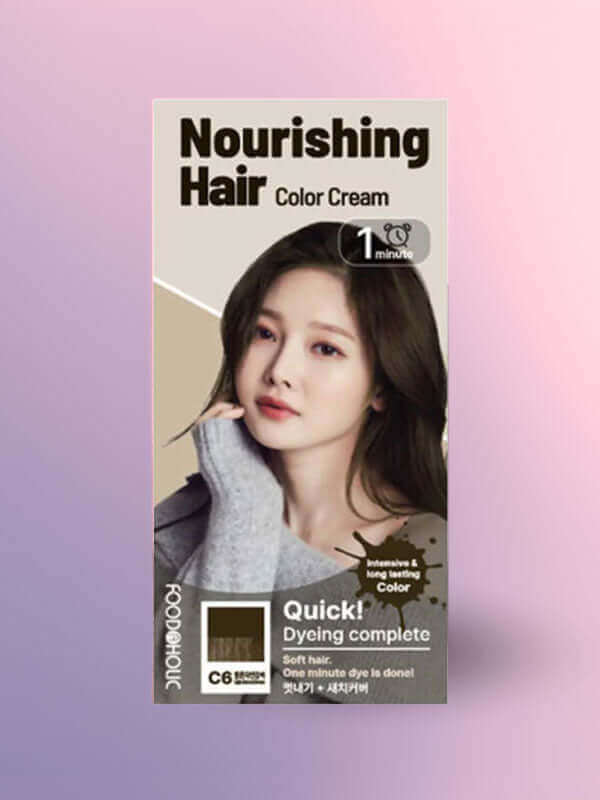 Foodaholic Nourishing Sepia Color Cream 1min C6 Light Natural Brown Lakinza K-beauty