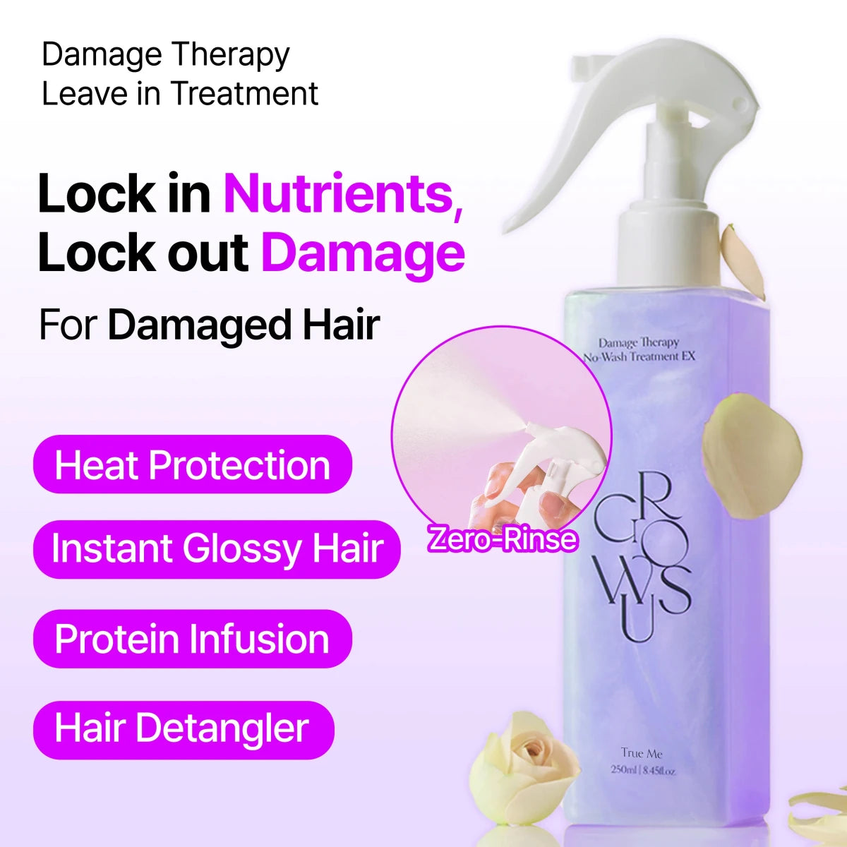 GROWUS Damage Therapy No-wash Treatment 250ml Lakinza K-beauty