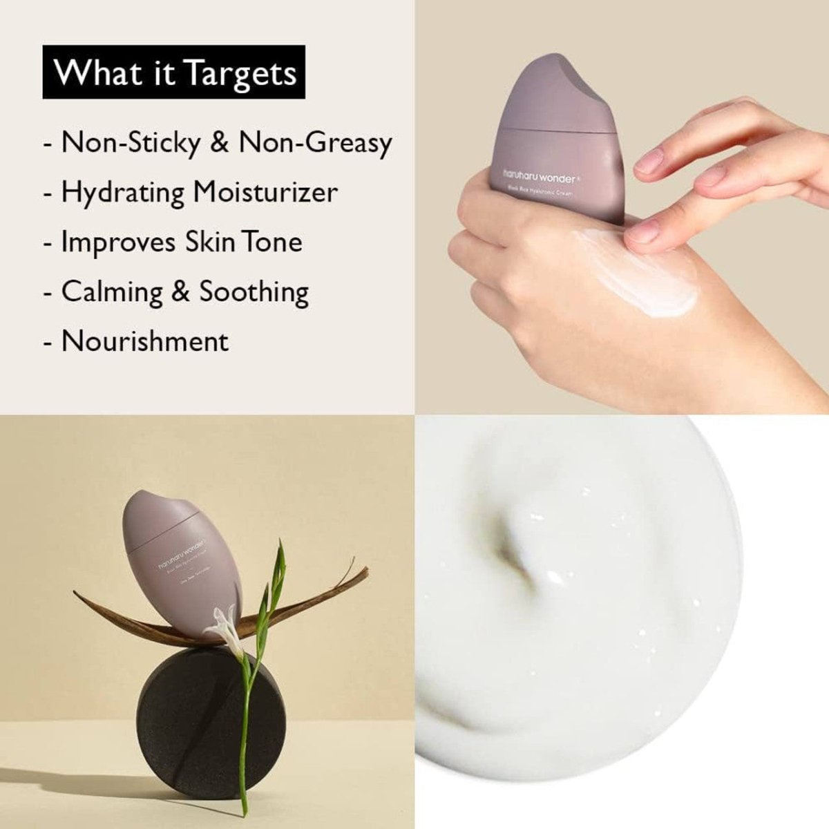 Haruharu Wonder Black Rice Hyaluronic Cream 50ml | Lakinza K - beauty Canada