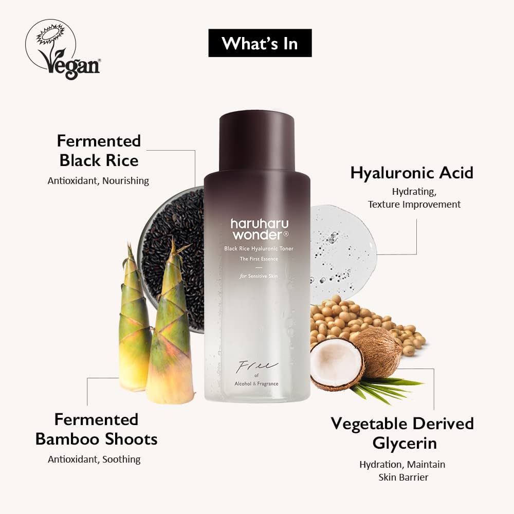 haruharu wonder Black Rice Hyaluronic Toner Free of Alcohol Fragrance 300ml Lakinza K-beauty