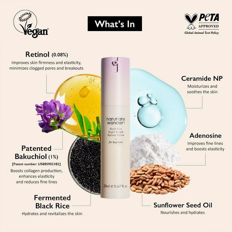 Haruharu Wonder Black Rice Night Knight Retinol Serum 20ml Lakinza K-beauty
