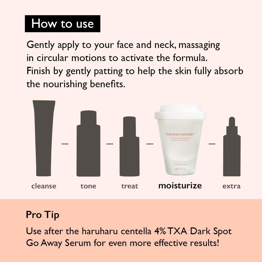 haruharu wonder Centella 5% Niacinamide Radiance Gel Cream 90g | Lakinza K - beauty Canada