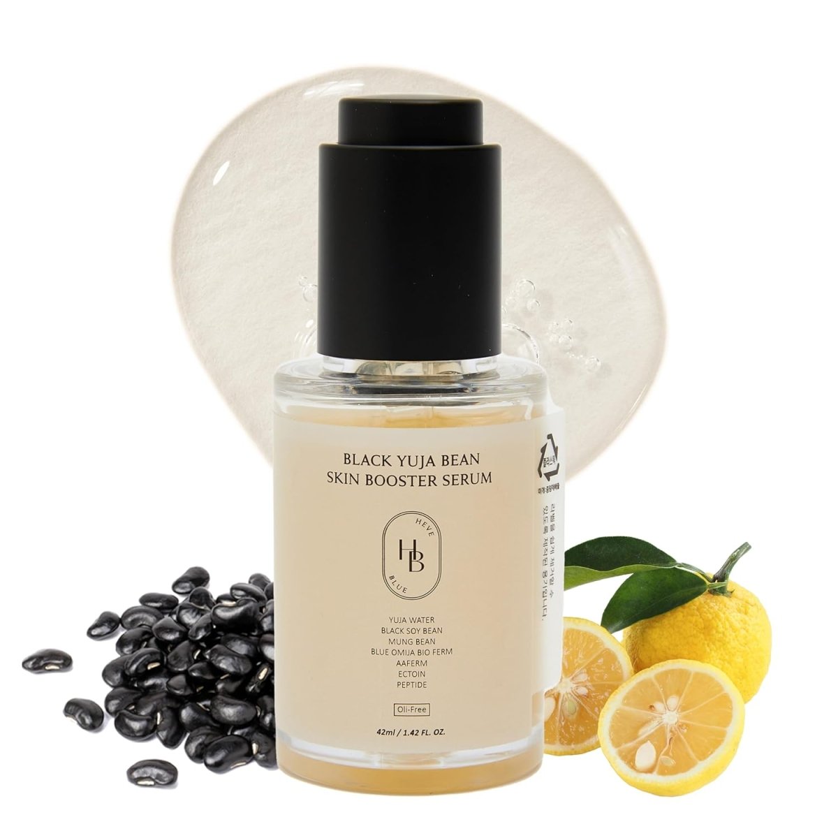 HEVEBLUE Black Yuja Bean Skin Booster Serum 42ml Lakinza K-beauty