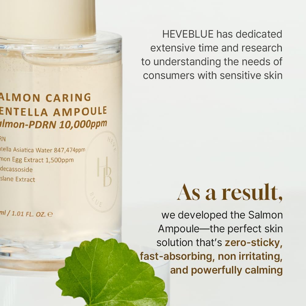 HEVEBLUE Salmon Caring Centella Ampoule 30ml | Lakinza K - beauty Canada