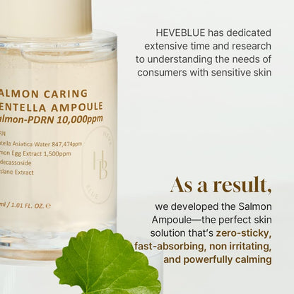 HEVEBLUE Salmon Caring Centella Ampoule 30ml | Lakinza K - beauty Canada