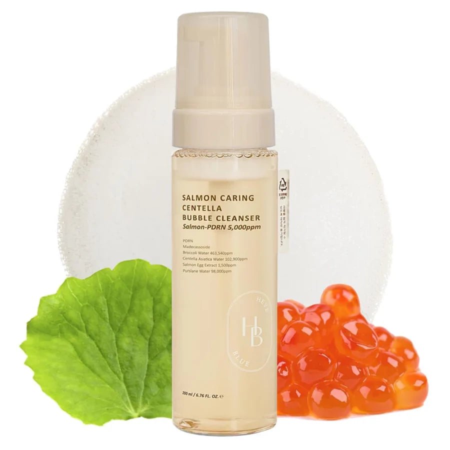 HEVEBLUE Salmon Caring Centella Bubble Cleanser 200ml Lakinza K-beauty