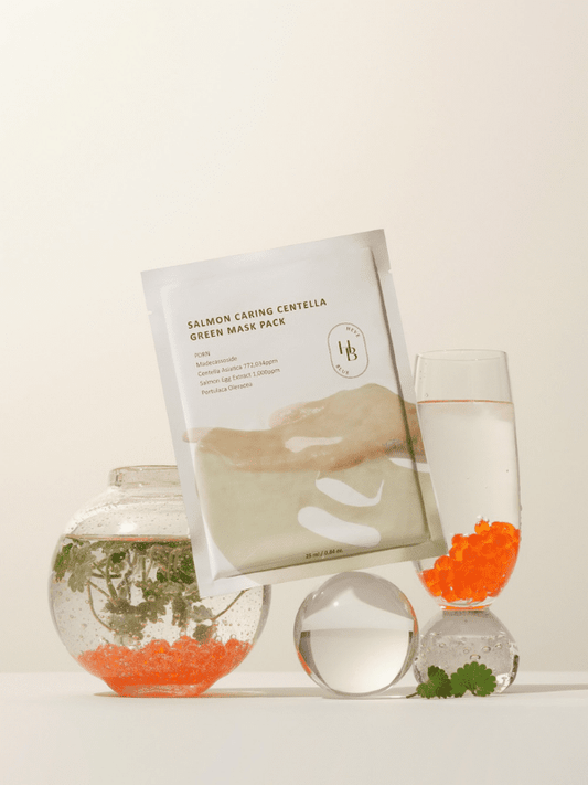 HEVEBLUE Salmon Caring Centella Green Mask 25ml - 1 PC | Lakinza K - beauty Canada