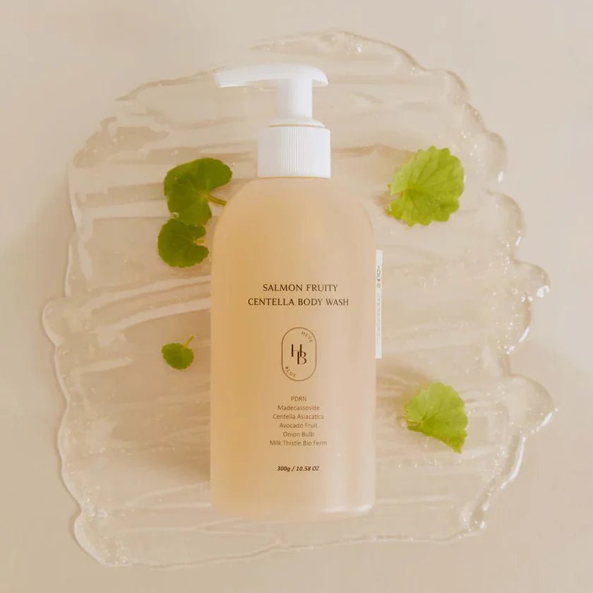 HEVEBLUE Salmon Fruity Centella Body Wash 300ml | Lakinza K - beauty Canada