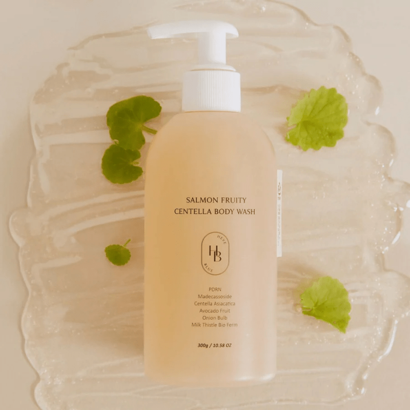 HEVEBLUE Salmon Fruity Centella Body Wash 300ml | Lakinza K - beauty Canada