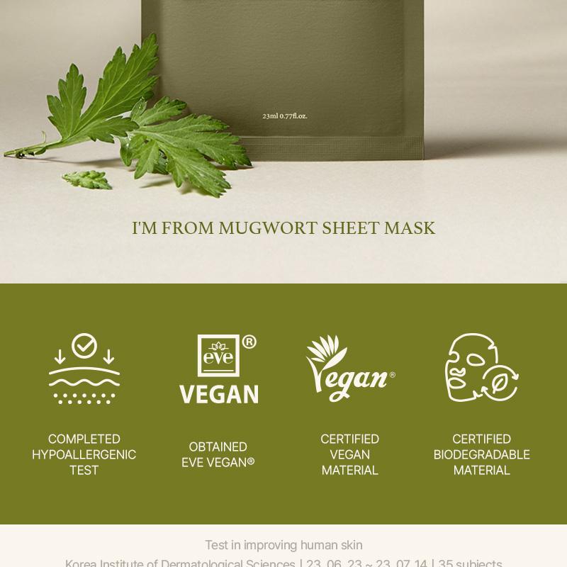 I'm From Mugwort Sheet Mask 23ml | Lakinza K - beauty Canada