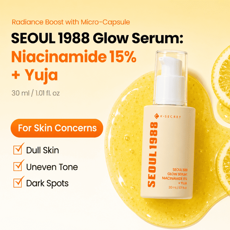 K-SECRET SEOUL 1988 Glow Serum : Niacinamide 15% + Yuja 30ml Lakinza K-beauty