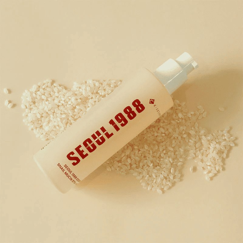 KSECRET SEOUL 1988 Essence: Snail Mucin 97% + Rice 100ml Lakinza K-beauty