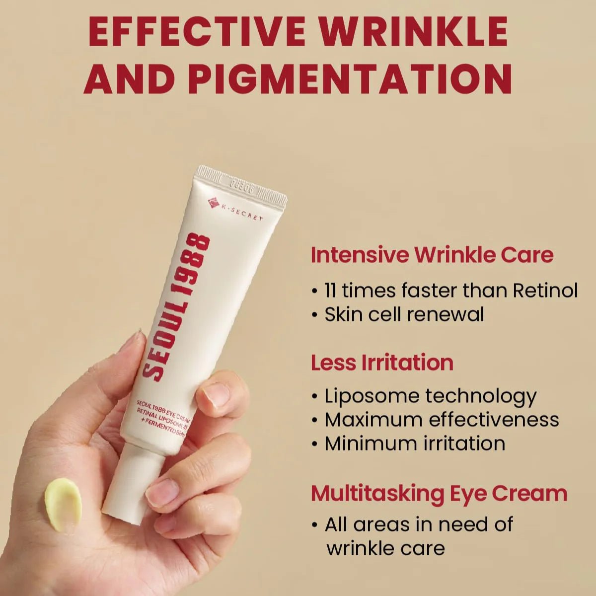 KSECRET SEOUL 1988 Eye Cream: Retinal Liposome 4% + Fermented Bean 30ml | Lakinza K - beauty Canada