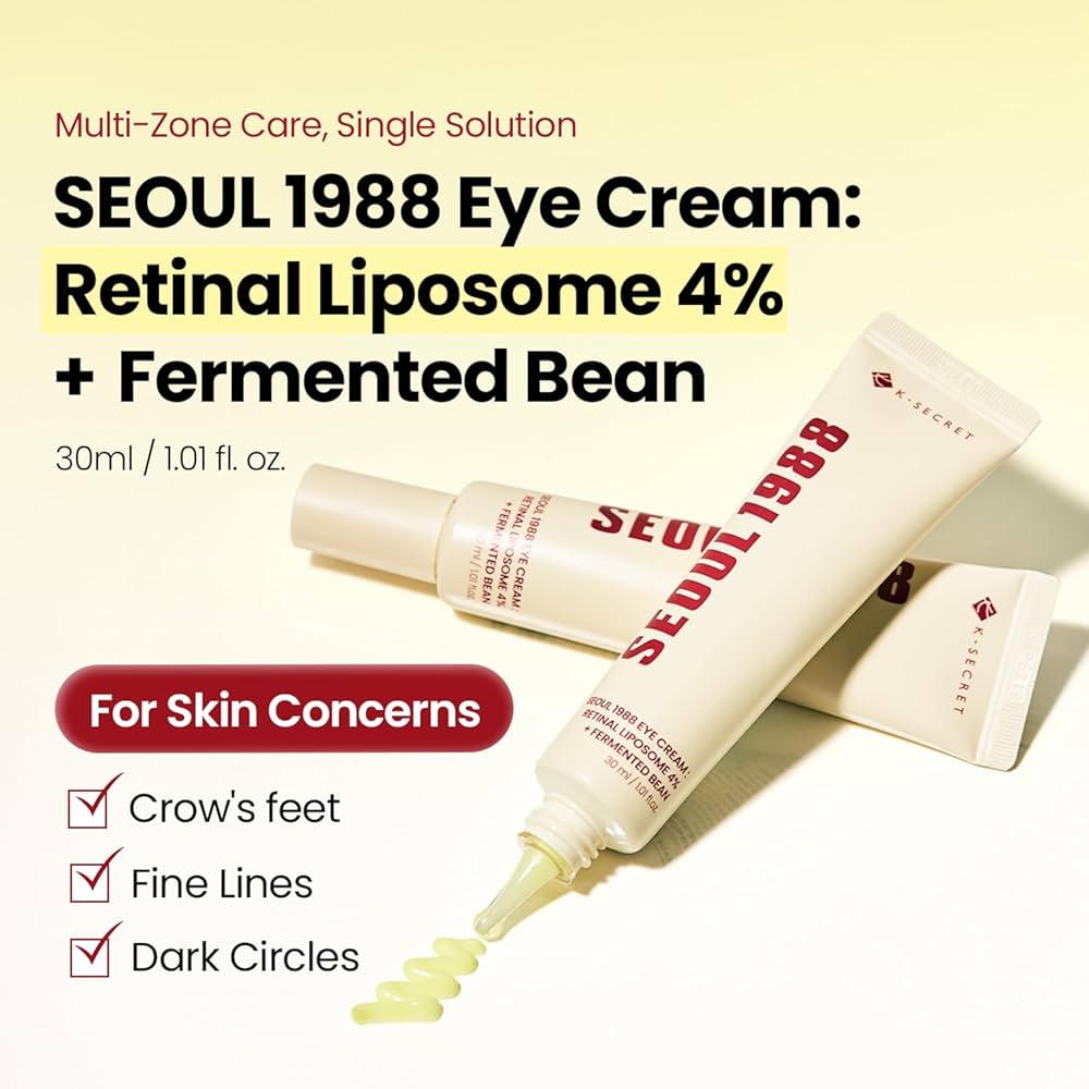 KSECRET SEOUL 1988 Eye Cream: Retinal Liposome 4% + Fermented Bean 30ml Lakinza K-beauty