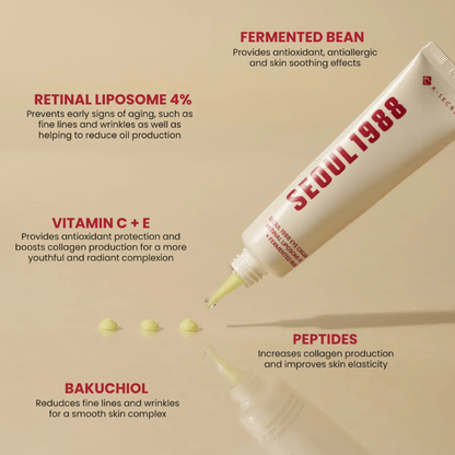 KSECRET SEOUL 1988 Eye Cream: Retinal Liposome 4% + Fermented Bean 30ml | Lakinza K - beauty Canada