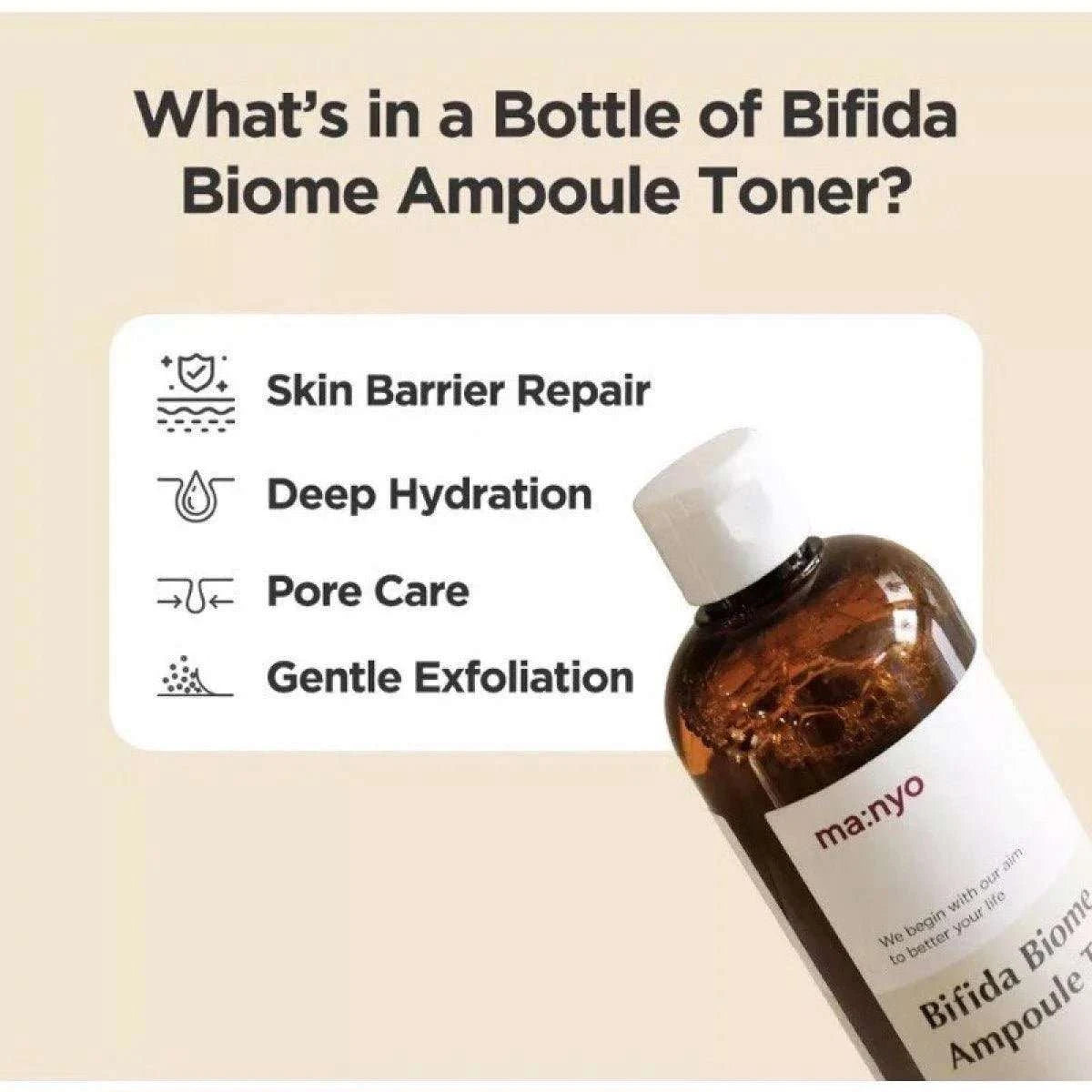 Ma:nyo Bifida Biome Ampoule Toner 400ml Lakinza K-beauty