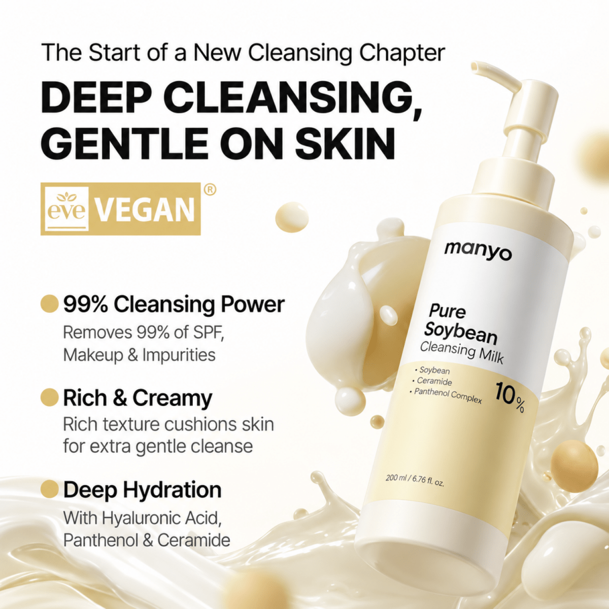 Manyo Pure Soybean Cleansing Milk 200ml Lakinza K-beauty