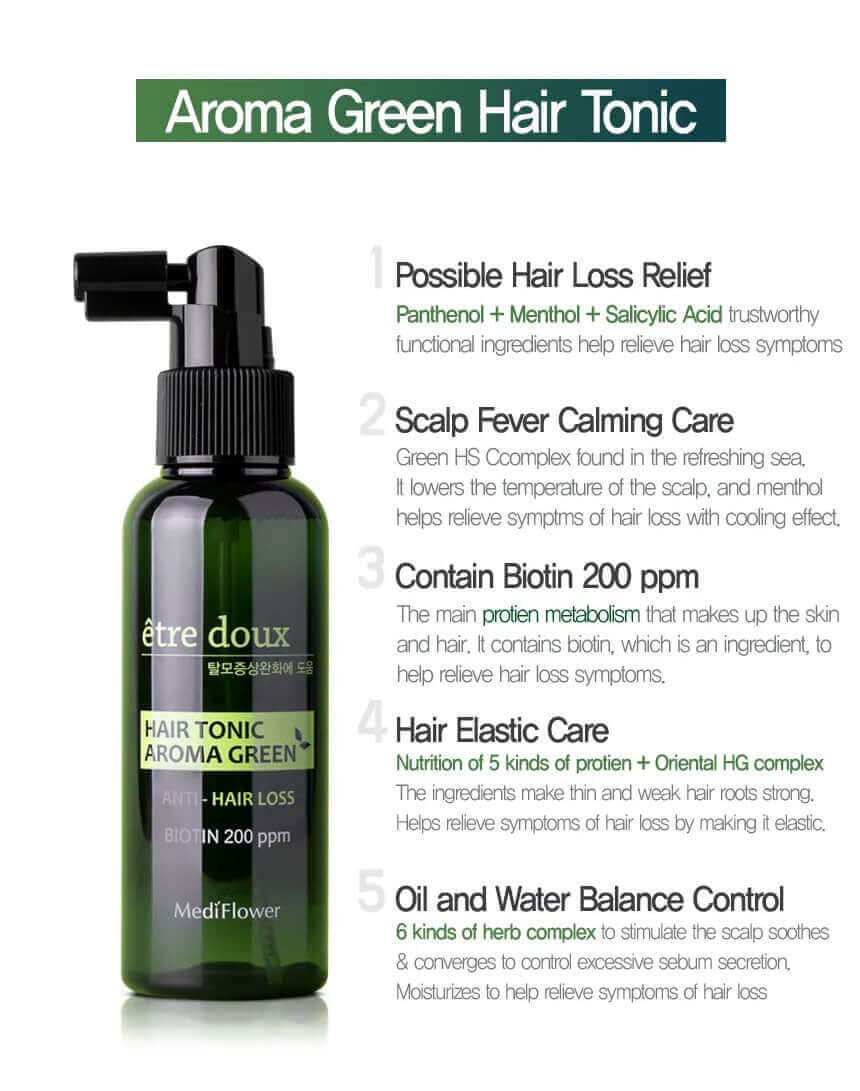 Medi Flower Etre doux Aroma Green Hair Tonic 100ml Lakinza K-beauty