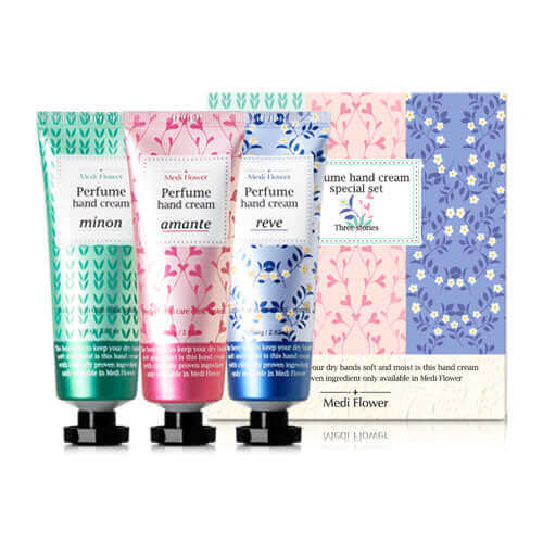 Medi Flower Perfume Three Stories Hand Cream Set 80g*3 Lakinza K-beauty