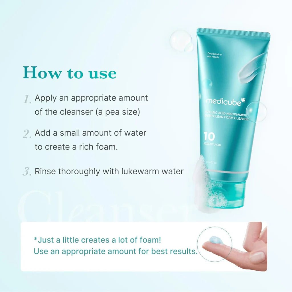 medicube Azelaic Acid Niacinamide Deep Clean Foam Cleanser 120g | Lakinza K - beauty Canada