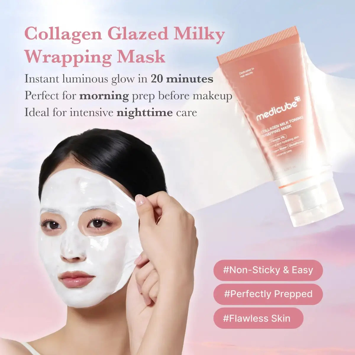 Medicube Collagen Milk Toning Wrapping Mask 75ml Lakinza K-beauty