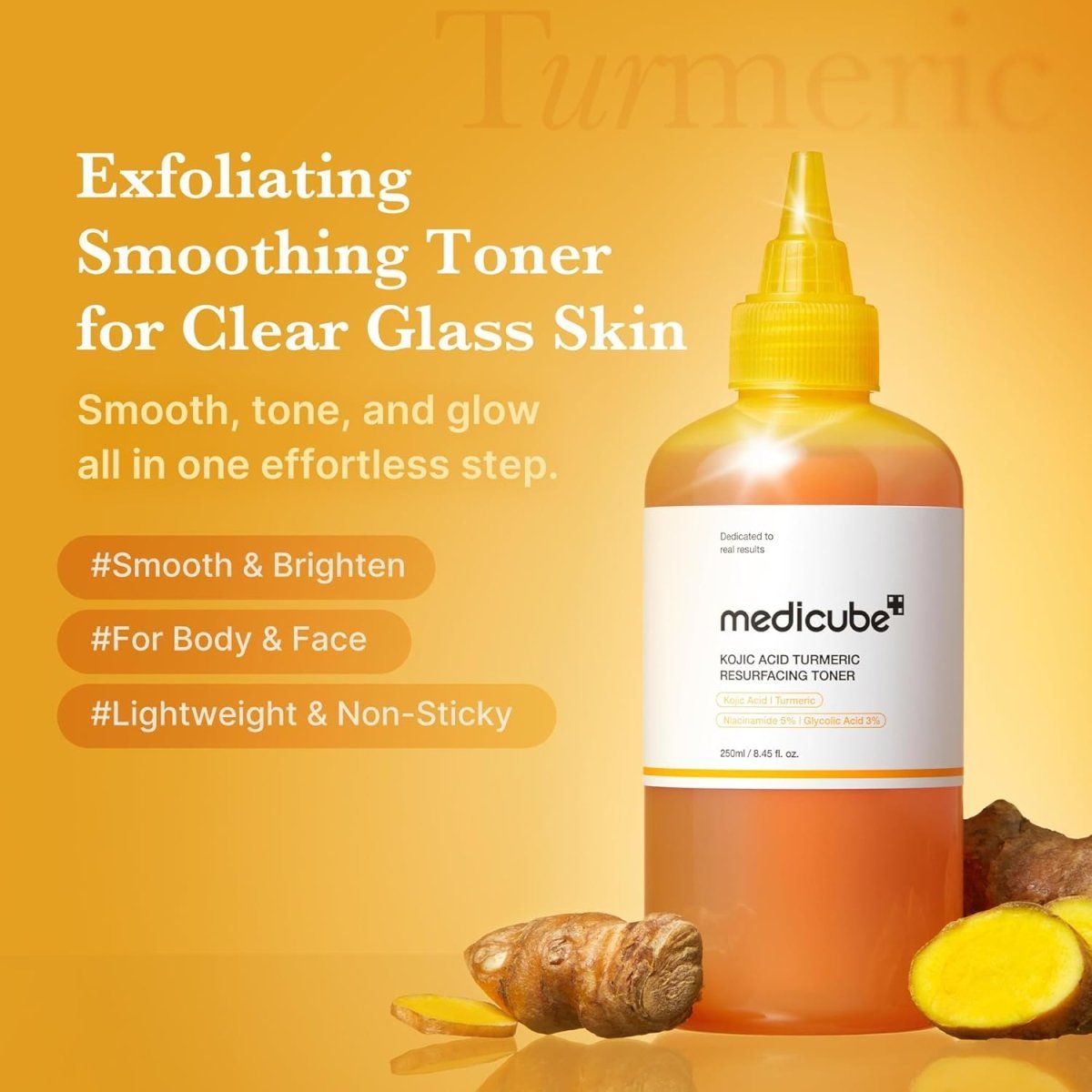 Medicube Kojic Acid Turmeric Resurfacing Toner 250ml Lakinza K-beauty