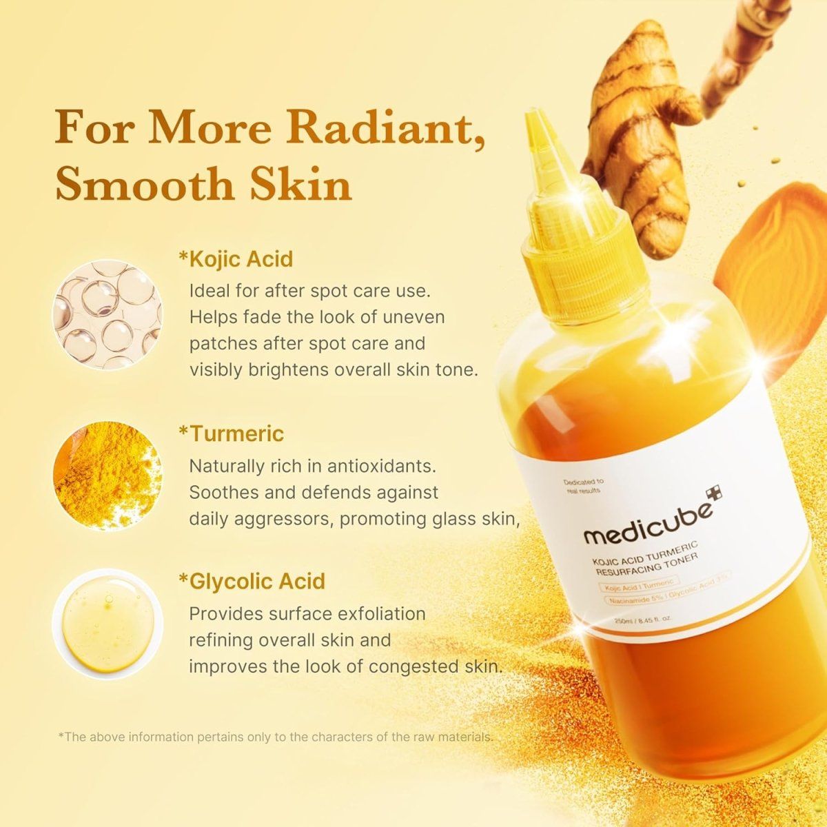Medicube Kojic Acid Turmeric Resurfacing Toner 250ml Lakinza K-beauty