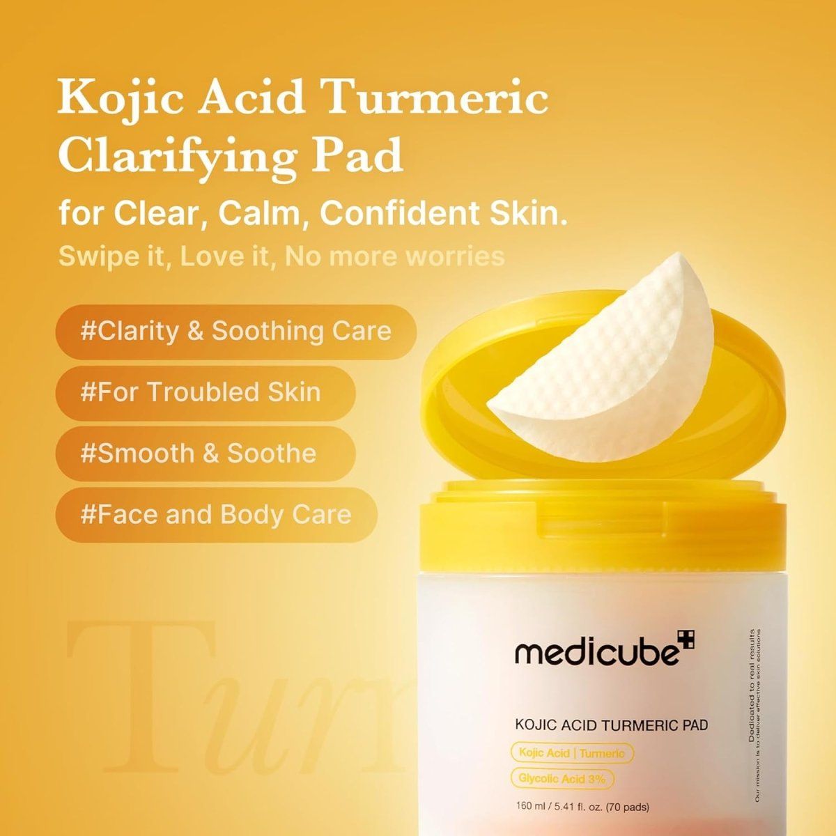 medicube Kojic Acid Turmeric Toner Pad 160ml / 70pads Lakinza K-beauty