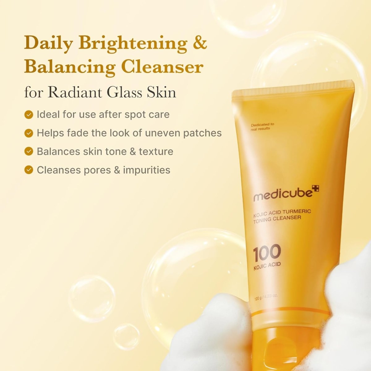 Medicube Kojic Acid Turmeric Toning Cleanser 120g Lakinza K-beauty